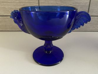 Cobalt Vintage Blue Glass Rooster Sherbets