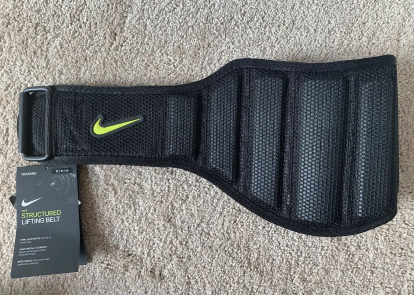 Nike Structured Training Belt 2.0 Size Medium Black Volt Workout Lifting NWT