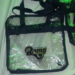 Clear stadium bag featuring the Los Angeles Rams logo