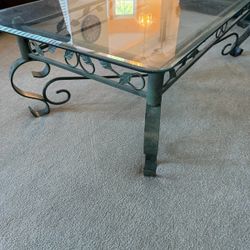 Iron Table With Glass Top
