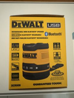 DeWalt Bluetooth Speaker, USB-C Rechargeable, Jobsite