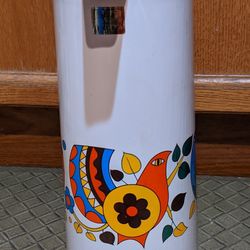 Vintage Colorful King Coffee Airpot Thermos Partridge Birds