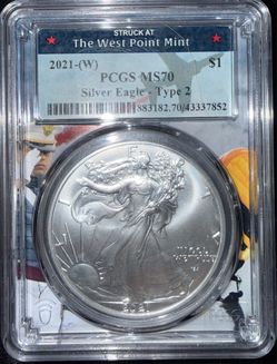 2021-W American Silver Eagle Type 2 PCGS MS70