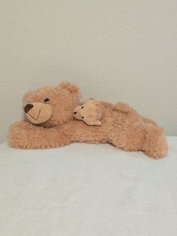 Cute Brown Mama & Baby Bear Plush Stuffed Animal