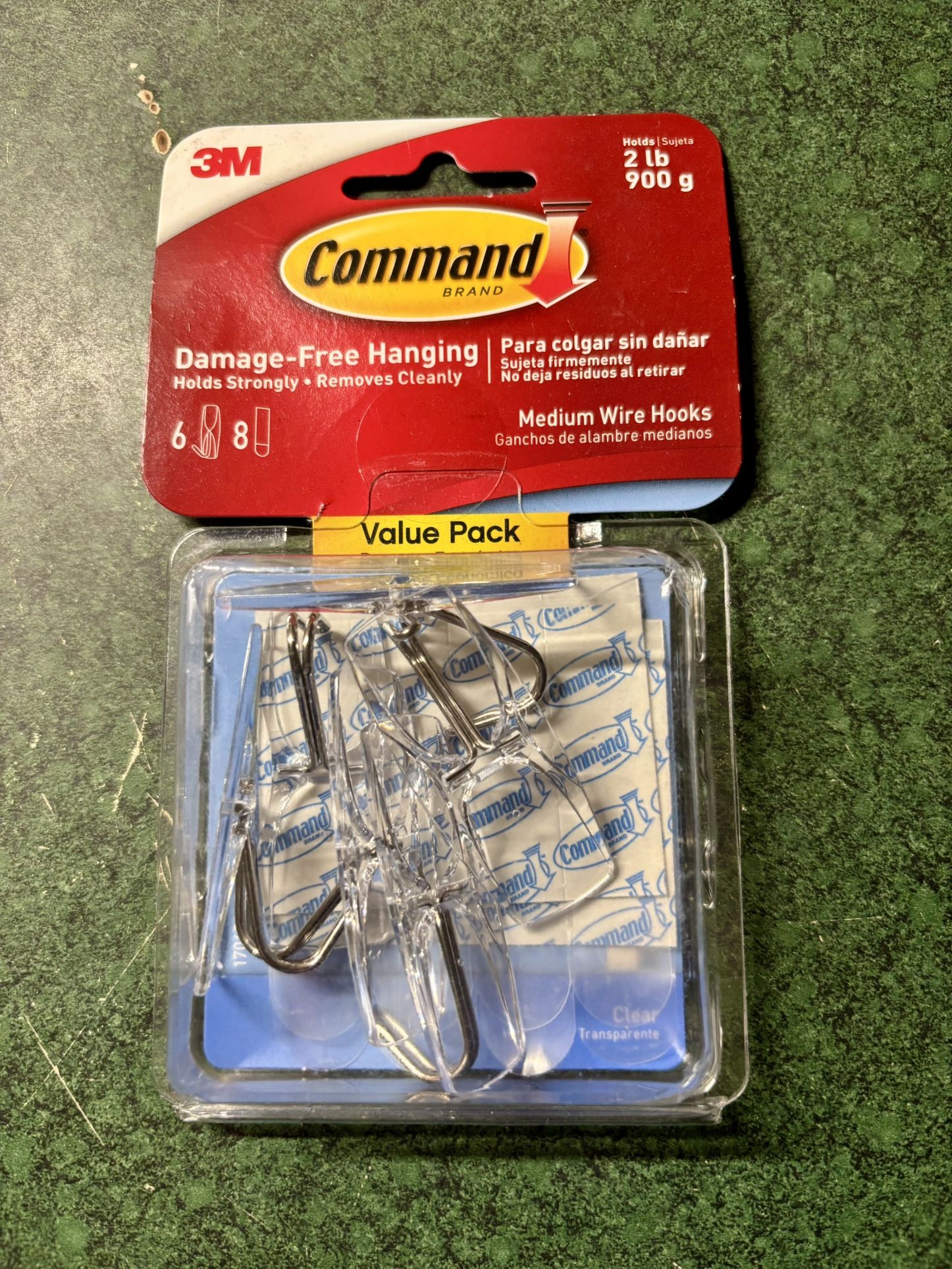 New Command Medium Wire Hooks Value Pack - 6 Hooks