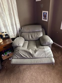 Gray Leather Recliner Chair