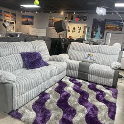 Super Comfortable 2 Pc Corduroy Reclining Sofa And Love Only $999