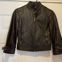 Womens Leather  Brown Jacket “ Arden.B Size Xs