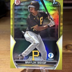 BPPF-90 Braylon Bishop 2023 Bowman 1st Edition - Yellow Foil #/75