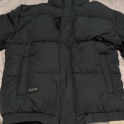 Puffer Jacket, Hollister,black,large