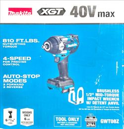 Makita 40v xgt 1/2 mid torque wrench