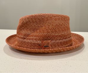Men's Bailey Of Hollywood Breed Trilby / Fedora Hat Orange Rust Color Size Medium