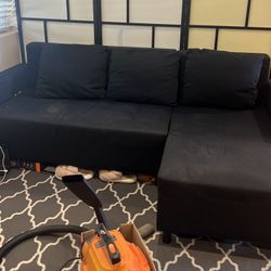 IKEA Black Sectional Sofa bed With Chaise
