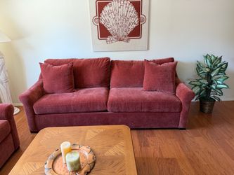 Red Velvet Sofa Set