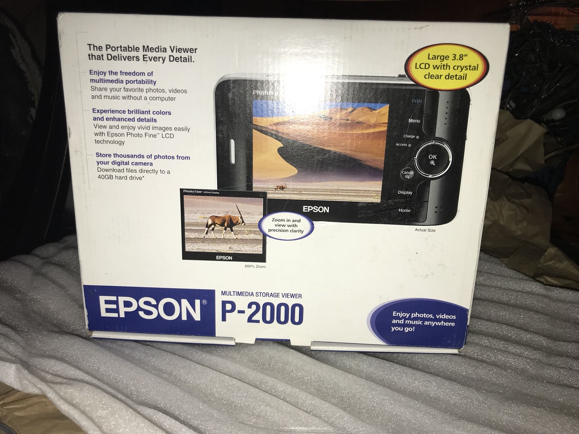Epson p-2000 multimedia storage viewer 40gb