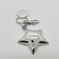 Silver star keychain key chain