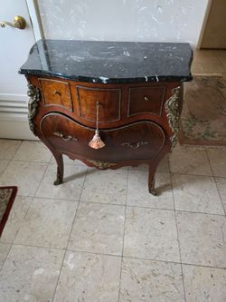 French Louis XV Style Bombe Commode with Marble Top