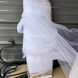 White Tulle Fabric Bolt 
