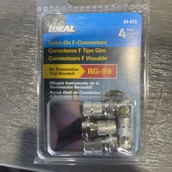 Ideal 84-018 Twist-On F-Connectors RG-59 (4-Pack) - New