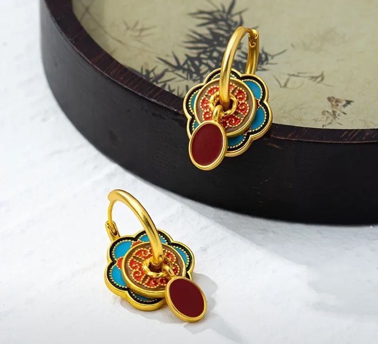 BEAUTIFUL INTERCHANGEABLE EARRINGS 18K GOLD PLATED