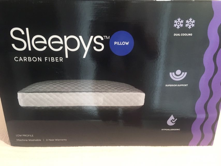 Sleepys Carbon Fiber Pillow Queen low profile NWT