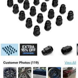 Black Lug Nut Kit: 14mm x 1.50, Set Of 20(Charger 06-23)