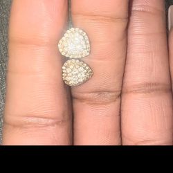 Diamond Heart Earrings 14K Gold