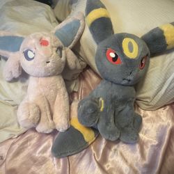 Umbreon and Espeon Plushies