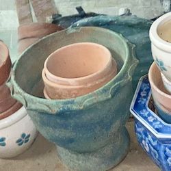 Vintage Flower Pots Pottery Planters Lot Of 25+