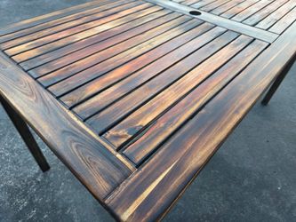 Outdoor Teak wooden table with umbrella hole