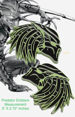 A Pair Black/Green Right & Left  Predator Emblem