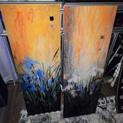 2 Large Glass Wall Decor