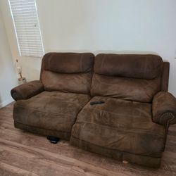 Brown Reclining Loveseat – Both Recliners Work – $90 OBO