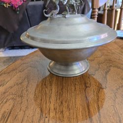 Pewter Bowl With Cover. 