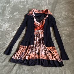 Unique layered animal print long sleeve top