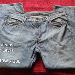 Men's Blue Denim Levi's Jeans | 559 | Size 40 W x 30 L