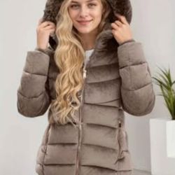 Brand New Womens warm short-Length heavy quality Velvet Jacket