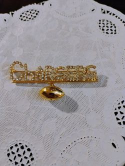 Charger Football  Rhinestone Brooch Jewerly