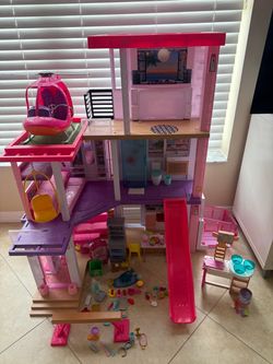 Barbie dreamhouse helicopter spa and gymnastics lot