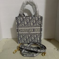 Small Grey Embroidered Crossbody Bag