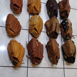 Left Handers Wilson Softball Baseball Gloves 