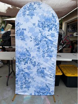 Blue flowers backdrop cover.