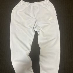 Nike Men's Light blue Sweatpants S Tapered Leg Drawstring Pockets Elastic Waist