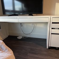 ✨ IKEA MICKE Desk + MICKE Drawer Unit Combo — White (Great Condition!) ✨