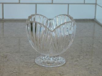 Vintage Waterford Crystal Candle Holder / Candy Bowl - Marquis Collection By Waterford - Nautic Shell Votive Pattern
