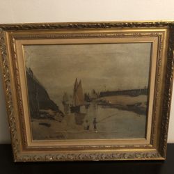  After Claude Monet, Seascape, Oil on canvas, signed Claude Monet 70,framed