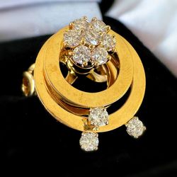 1972 Norman Teufel Motion Spinning Ring 18k Yellow Gold 0.95CTW Natural Factory Diamonds sz9