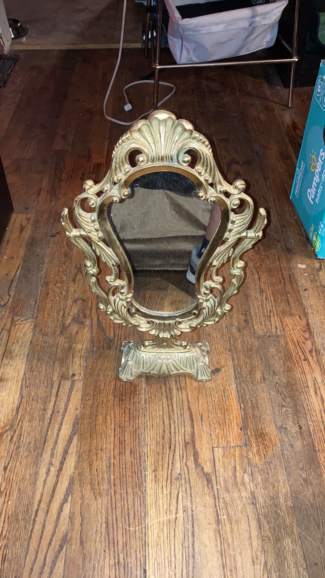 Vintage vanity mirror and makeup Tray