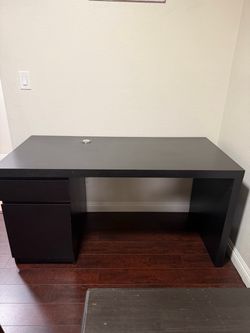 Black Office Desk with Drawers