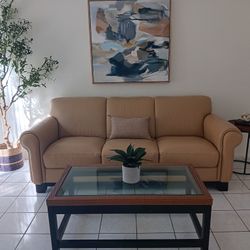 Leather Sofa And Coffee Table Set